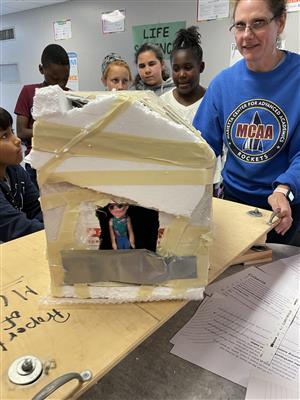 students doing science experiment